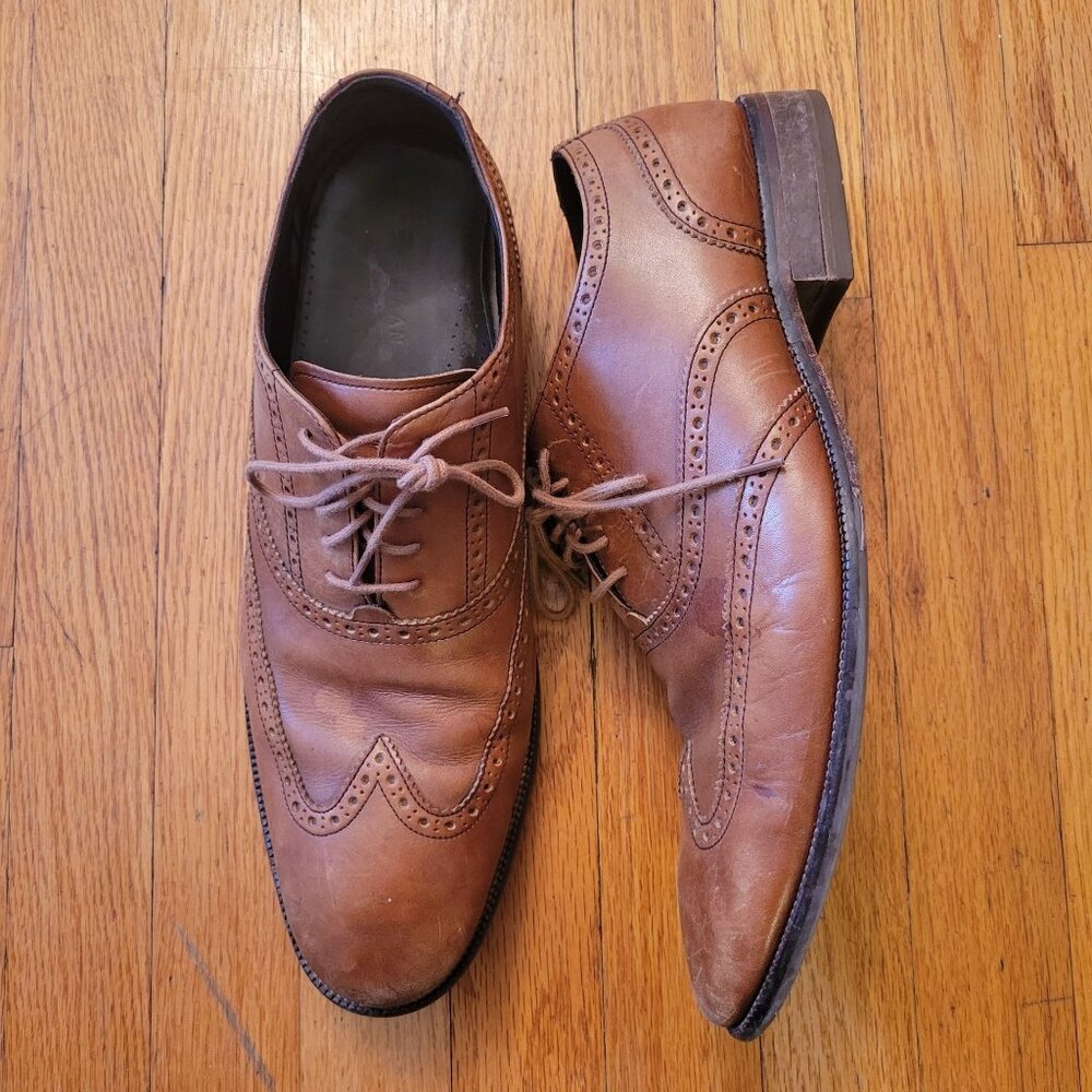 Cole Haan Air 12M Brown Leather‎ Dress Shoes Wingtips Oxfords